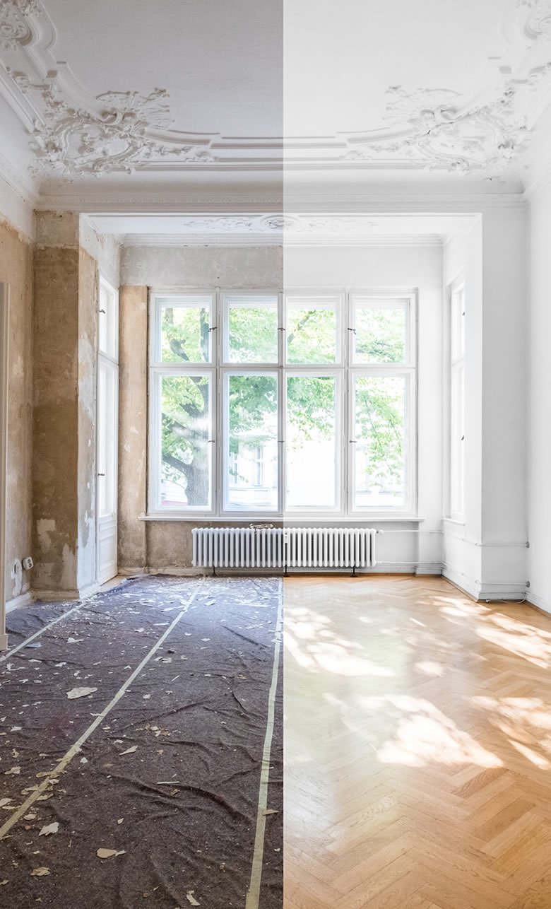 before and after refurbishment