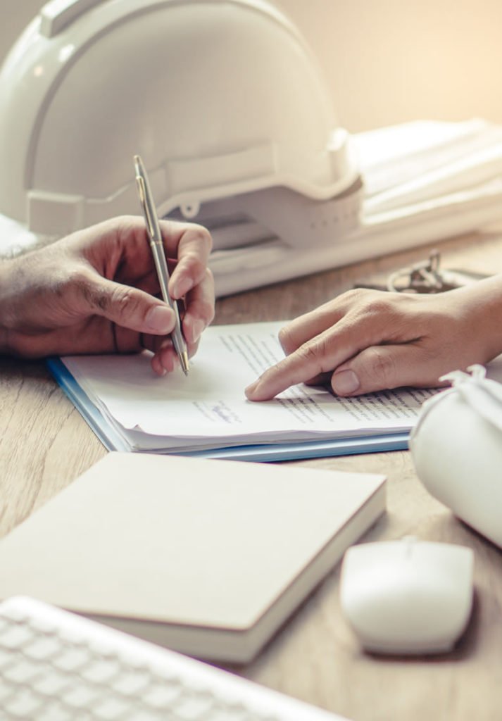 signing a form